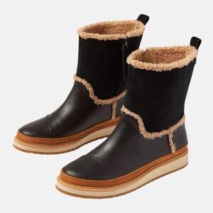 Toms Black and Tan Ankle Boots